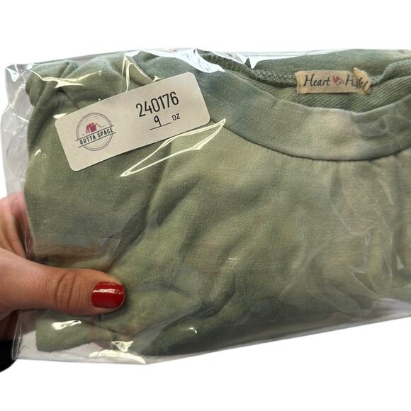 Womens Sweater Size Large Green Tie Dye Crop Loose Fit Beach Travel Packable Fun - Picture 5 of 5